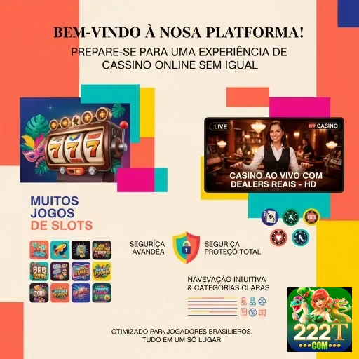 Ilustração de Acesse o cassino online 222t e descubra slots emocionantes